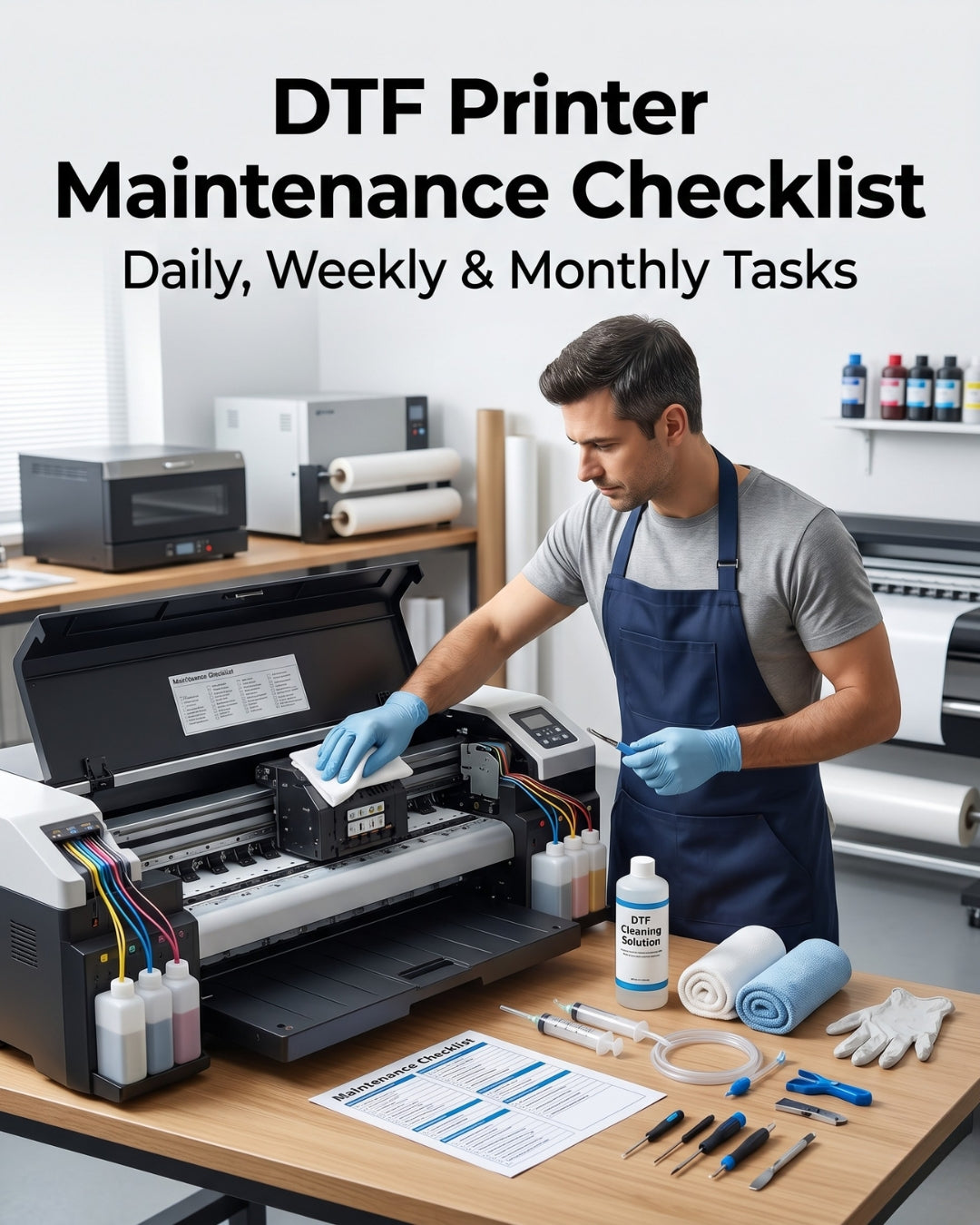 DTF Printer Maintenance Checklist — Daily, Weekly & Monthly Tasks