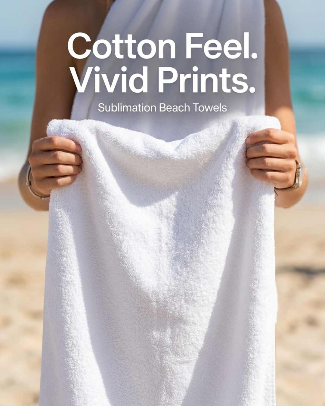 Custom printed sublimation beach towel with cotton back 30x60 — Digiprint USA