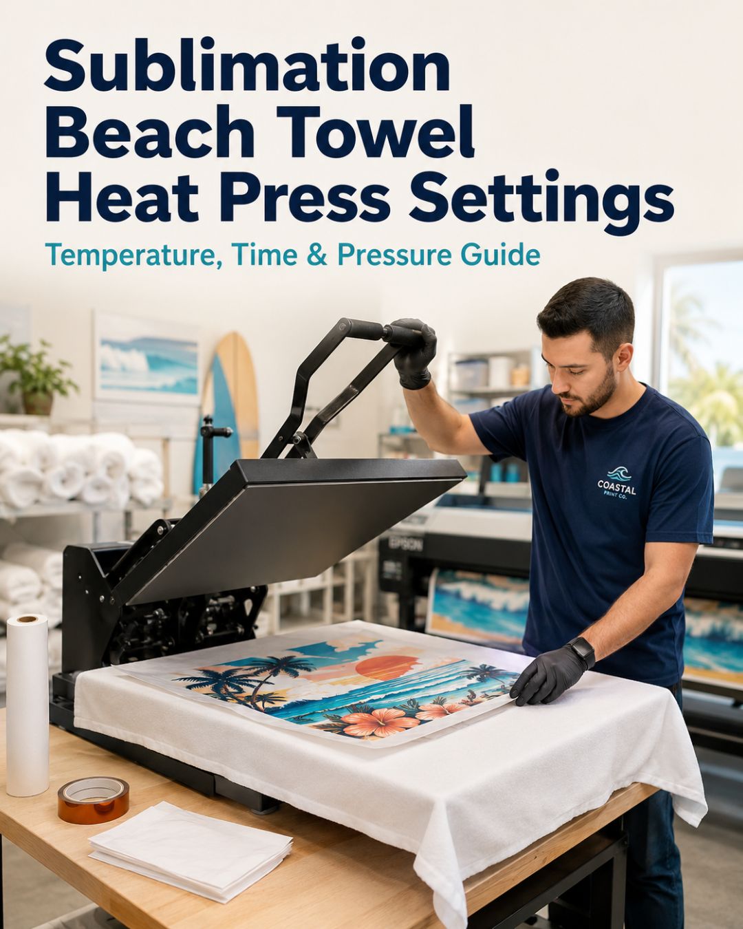 Sublimation Beach Towel Heat Press Settings: Temperature, Time & Pressure Guide