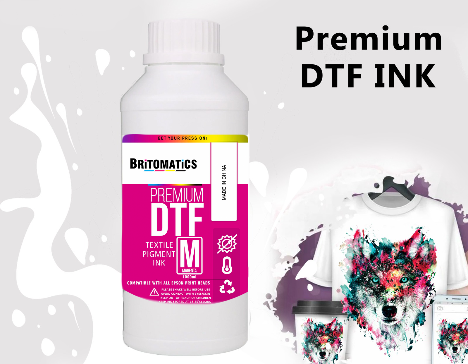 Tinta de película directa a transferencia para cabezales de impresión Epson (tintas DTF)
