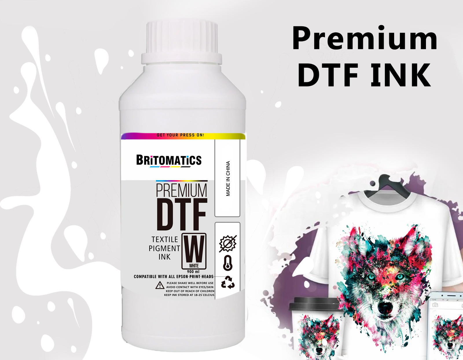 Tinta de película directa a transferencia para cabezales de impresión Epson (tintas DTF)