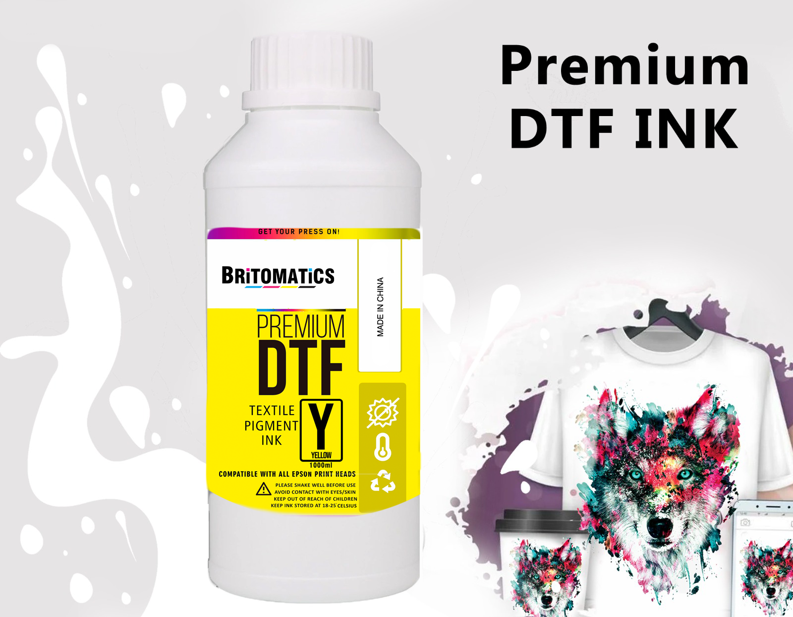 Tinta de película directa a transferencia para cabezales de impresión Epson (tintas DTF)