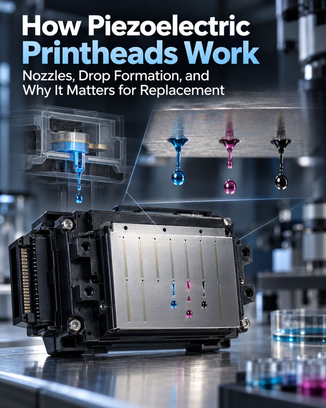 How Piezoelectric Printheads Work: Nozzles, Drop Formation, and Why It Matters for Replacement