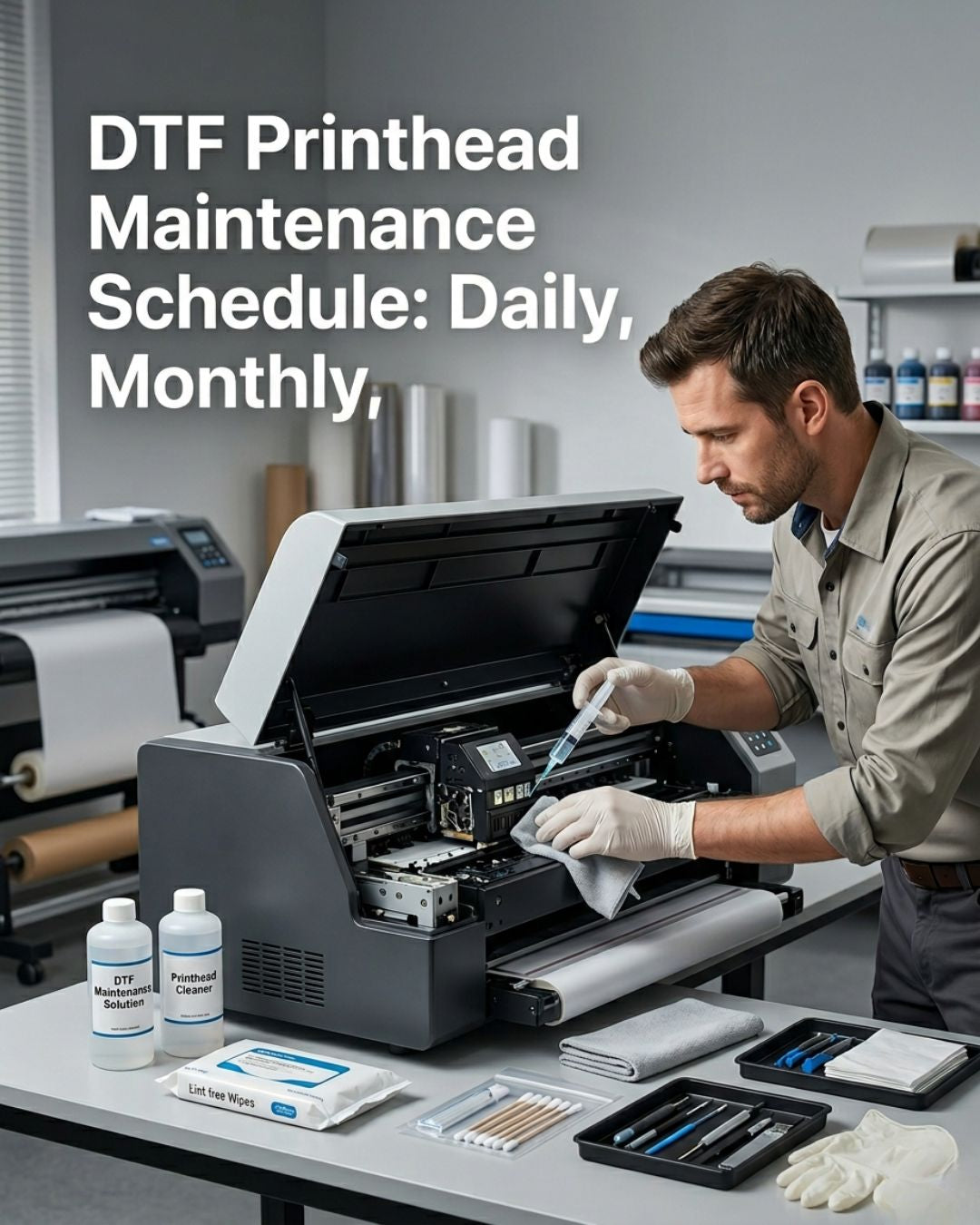 DTF printhead maintenance schedule daily weekly monthly — Digiprint USA