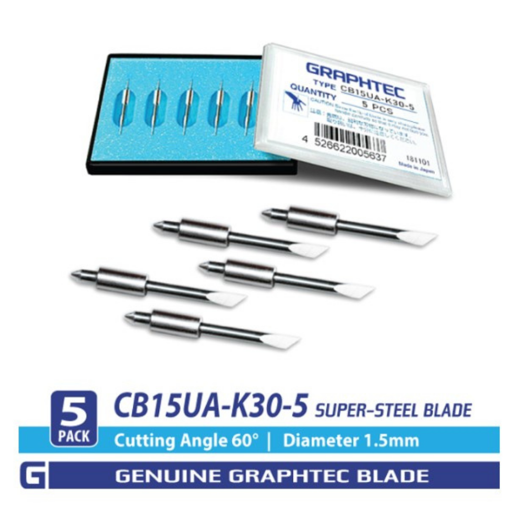 Cb15Ua-K30 Super-Steel Blade - 60°/ 1.5Mm For Fc, Fcx Series - Cb15Ua-5 Pack GRAPHTEC