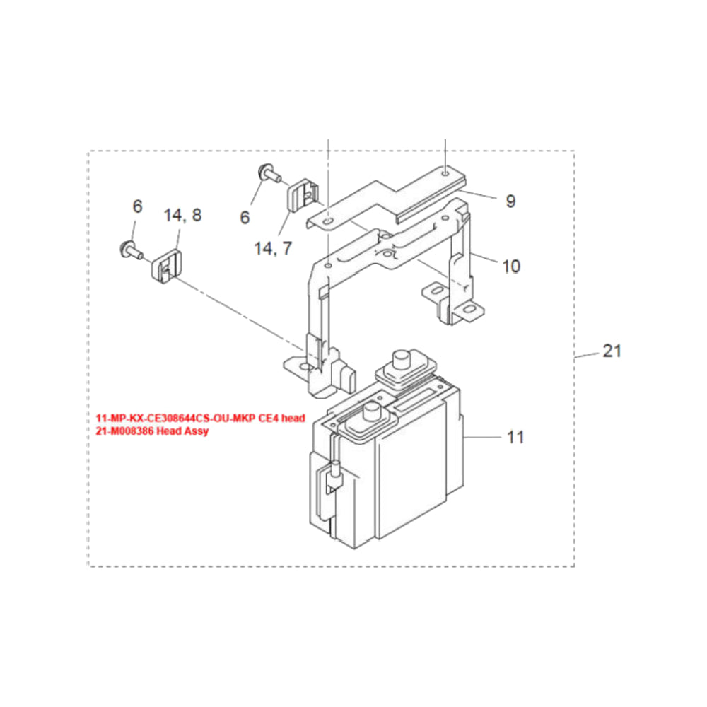 Conjunto de cabezal CE4 UJF MK-II - M018821 / M008386