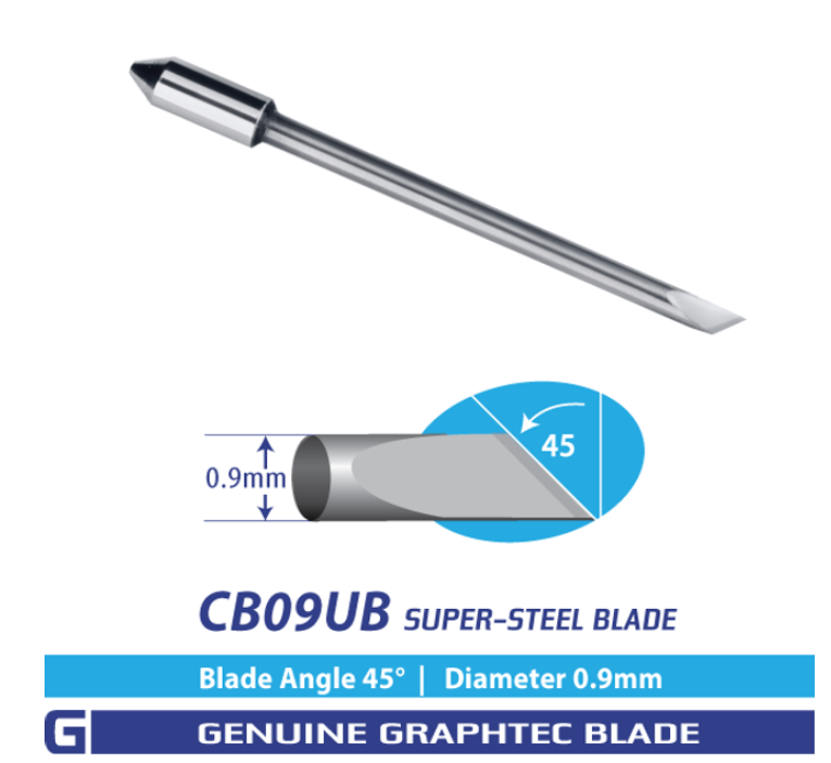 Cb09Ub Super-Steel Blade - 45°/ 0.9Mm For Fc, Fcx, Ce Series - Cb09Ub-2 Pack GRAPHTEC