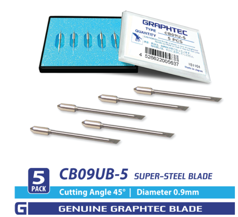 Cb09Ub Super-Steel Blade - 45°/ 0.9Mm For Fc, Fcx, Ce Series - Cb09Ub-5 Pack GRAPHTEC