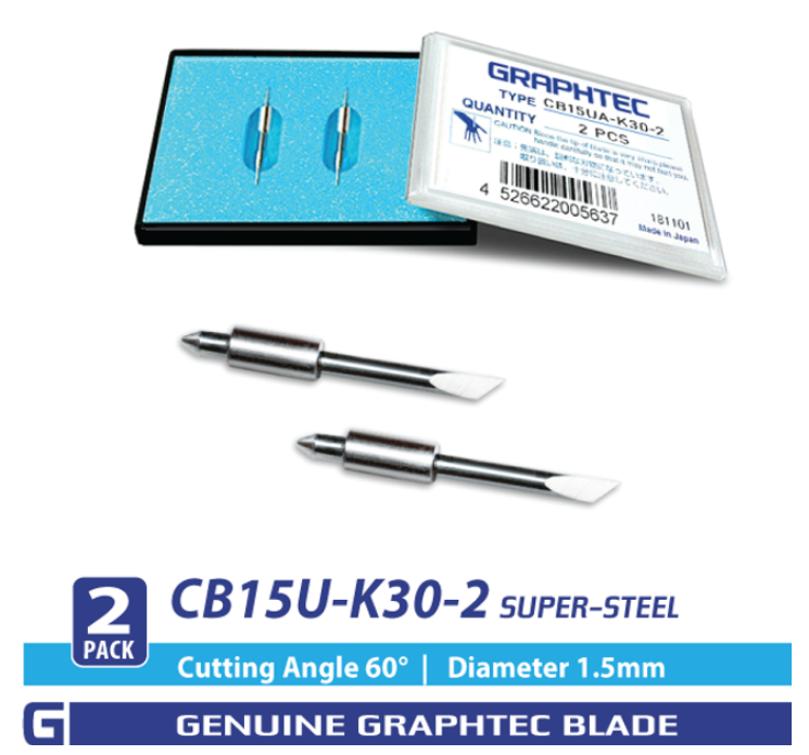 Cb15U-K30 Super-Steel Blade - 60°/ 1.5Mm For Fc, Fcx Series - Cb15U-K30-2 Pack GRAPHTEC