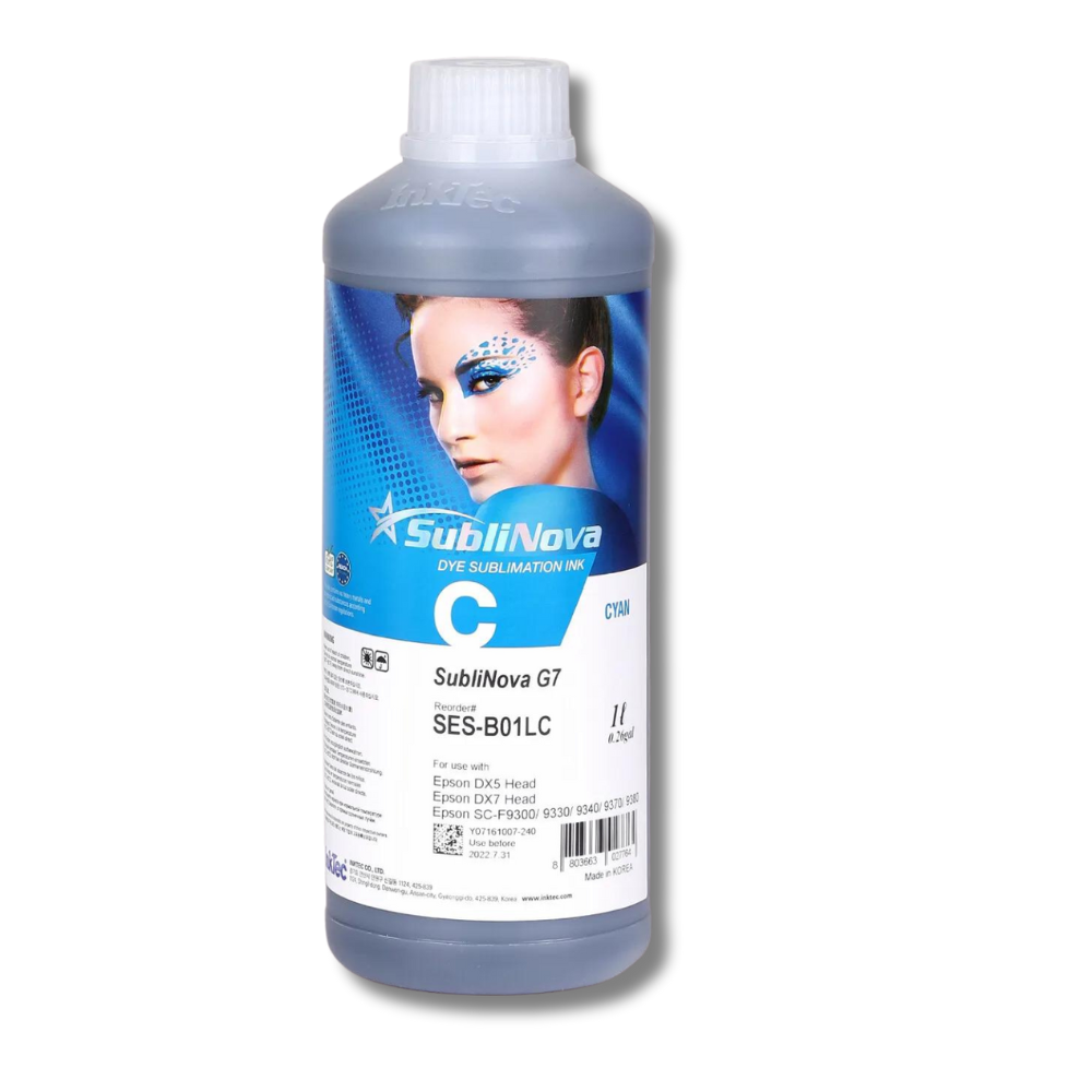 Inktec Sublinova G7 Sublimation Ink | Cyan 1L | Epson Compatible