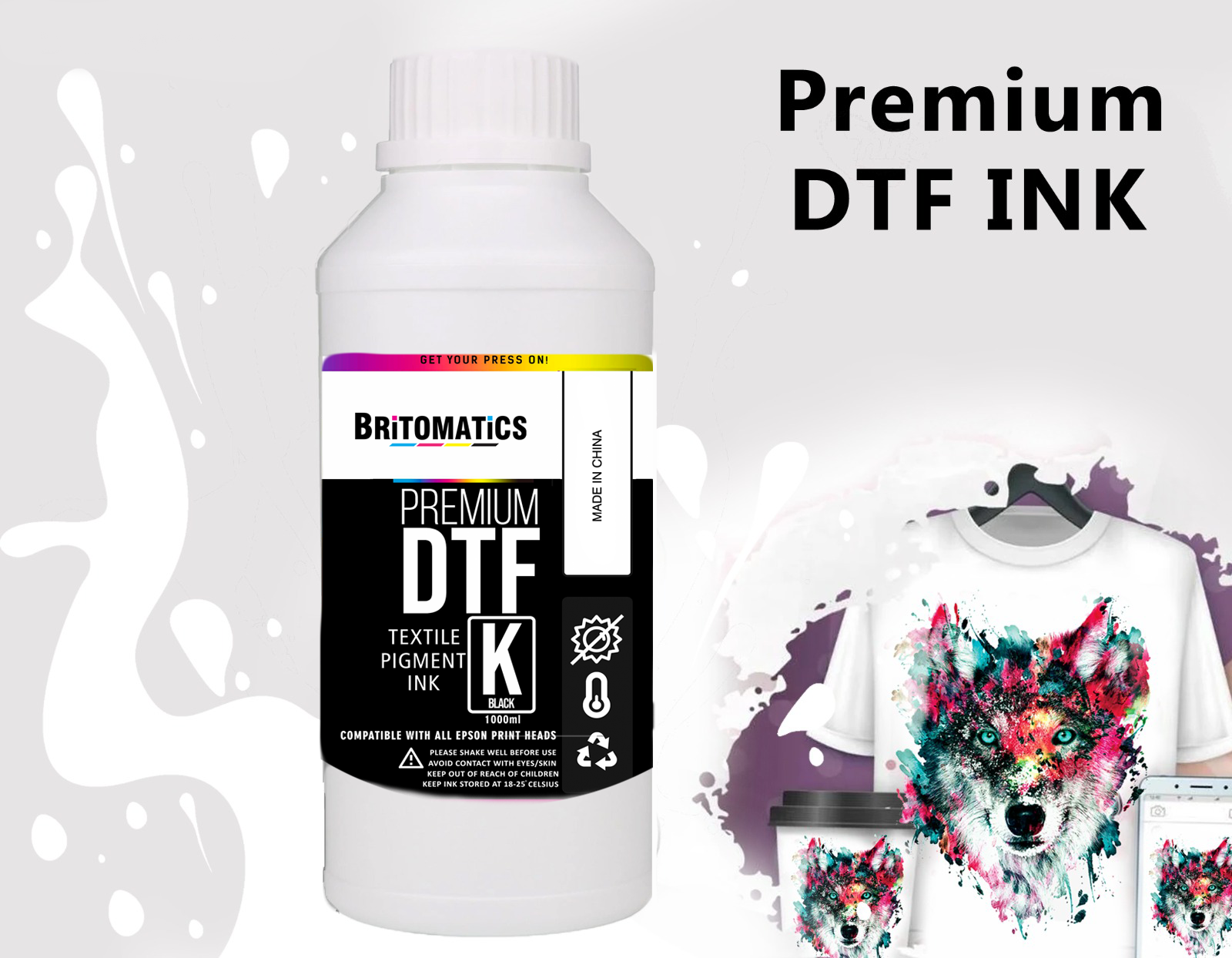 Tinta de película directa a transferencia para cabezales de impresión Epson (tintas DTF)