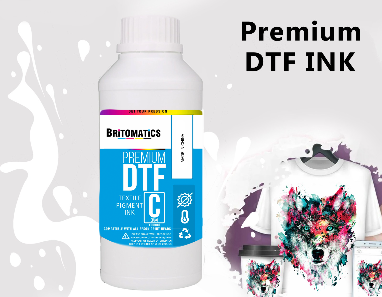 Tinta de película directa a transferencia para cabezales de impresión Epson (tintas DTF)